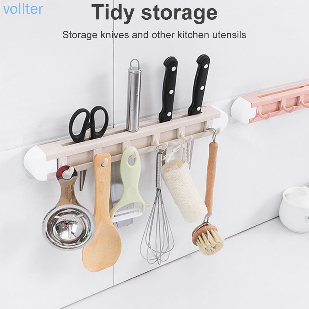 Giá Để Đồ Dùng Nhà Bếp Đa Năng Với 6 Móc Treo Tiện Dụng