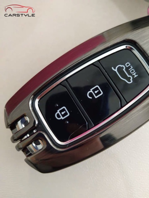 Ốp khoá xe Hyundai Accent, Kona & Santafe 2020 Bao da chìa khóa