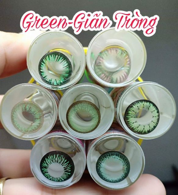 Contact lens /Kính áp tròng - GREEN tặng kèm khây dụng cụ