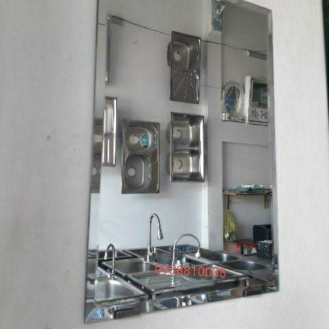 GƯƠNG SOI TREO TƯỜNG  Rộng 35 x Cao 45cm KÈM PAS GƯƠNG HOĂC KEO DÁN