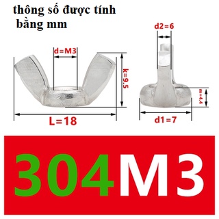 Tán chuồn chặn vặn inox 304