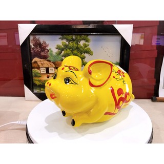 Heo sứ tiết kiệm PHÚC - LỘC cỡ đại (ảnh thật)