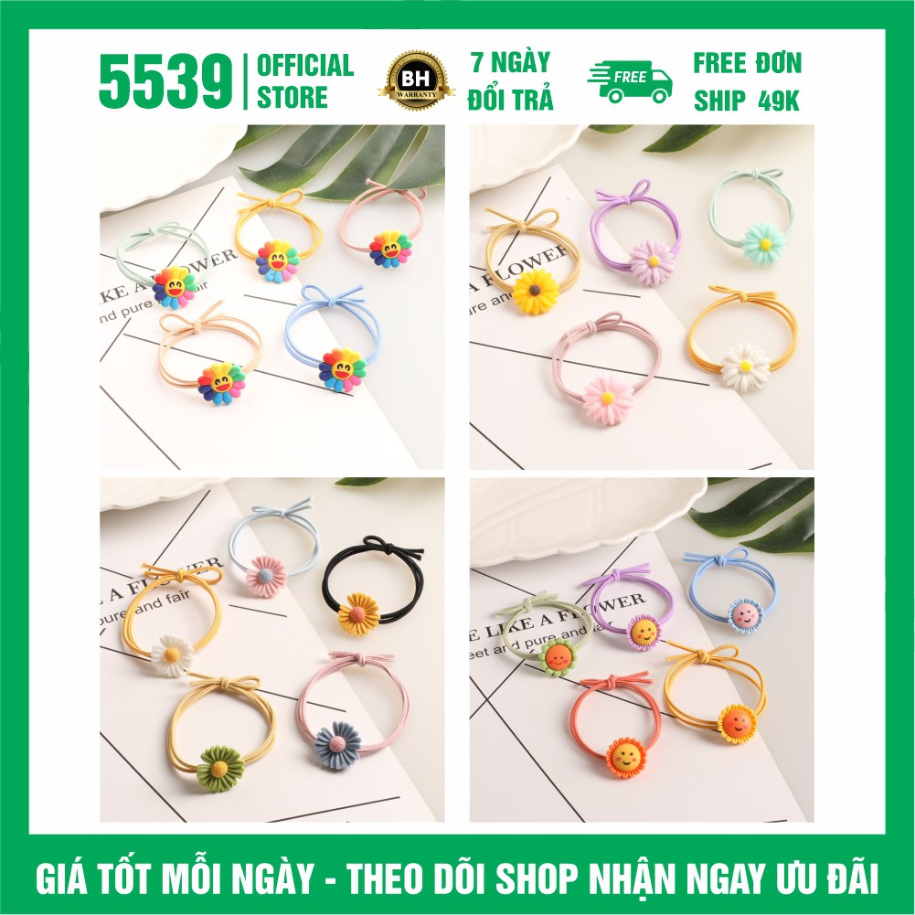 Dây cột tóc hoa cúc phong cách hàn quốc dễ thương nhiều màu thích hợp mọi lứa tuổi - Shop 5539