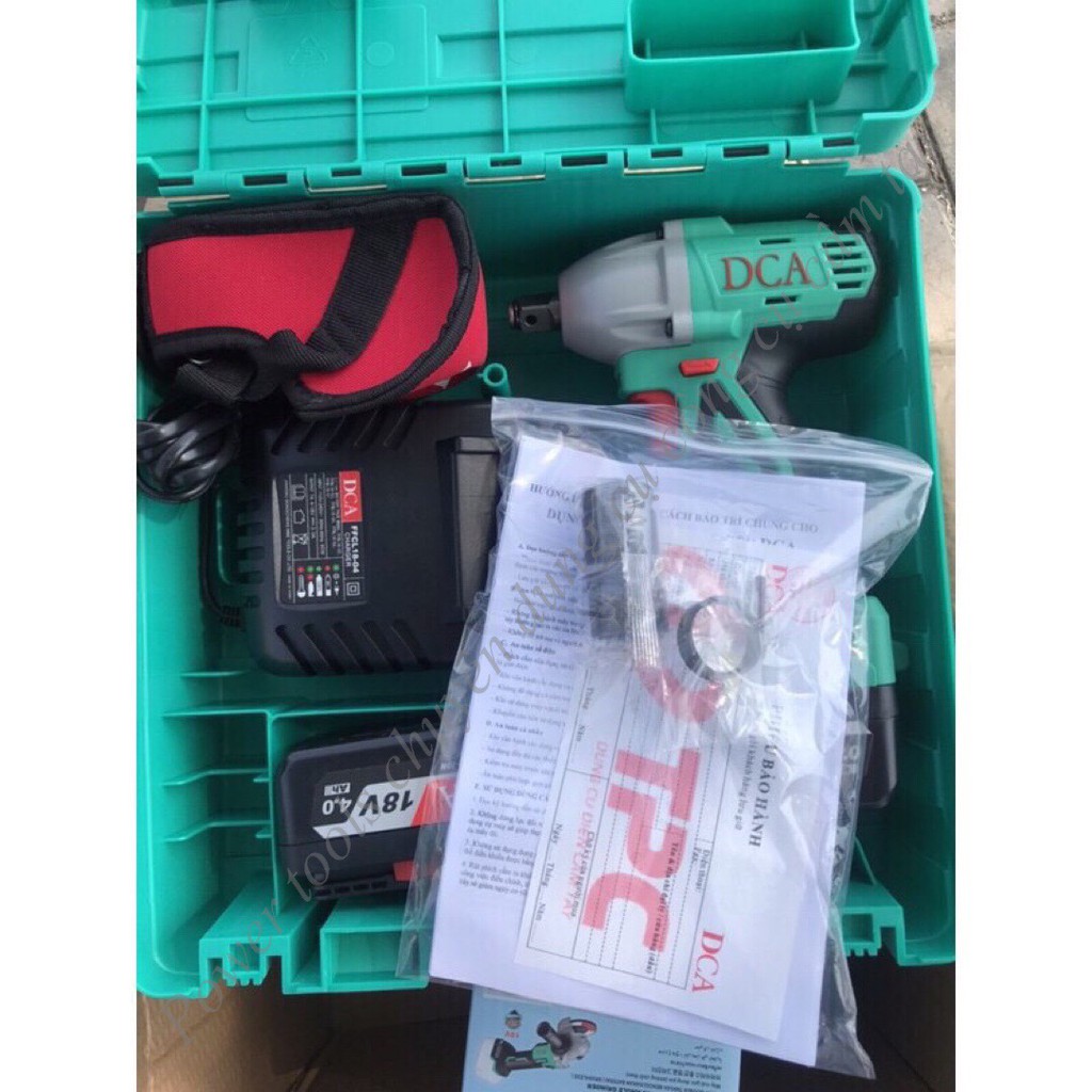 Máy siết bulong dùng pin không chổi than 18V DCA  ADPB02-18EK , kèm theo 2 pin 4.0Ah và 1 sạc đường kính bulong M12-M18