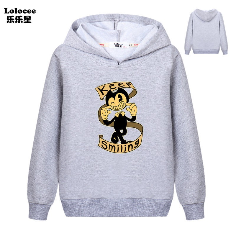 Bendy and The Ink Machine Sweatshirt Animation Horror Game Inspired Kids Boys Hoodie