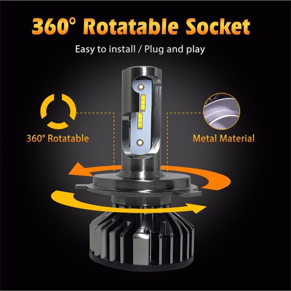 Bóng Đèn Pha Led 20000LM 4500K 8000K 3000K HB3 HB4 9005 9006 H3 H1 H8 H7 H4 H11 H9 9012 110W Chuyên Dụng Cho Xe Hơi