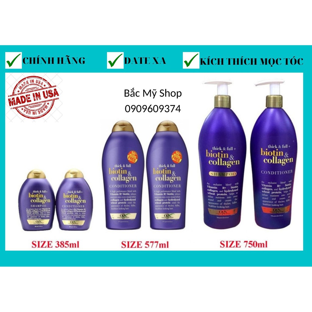 Dầu xả Organix Thick &amp; Full Biotin &amp; Collagen