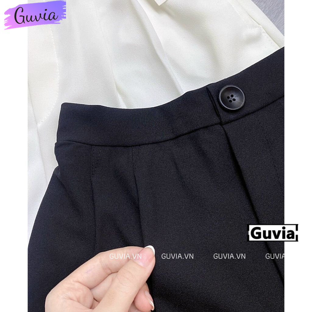 Chân Váy CÀI NÚT Kiểu Giả Váy Ôm Body Chất Tuyết Mưa, Chân Váy Có Lót Trong Lưng Cạp Cao Tôn Dáng Thời Trang GUVIA CV13