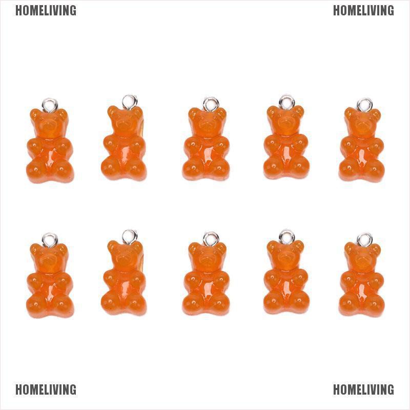 Set 10 Mặt Vòng cổ / Bông Tai Hình Gấu Gummy DIY
