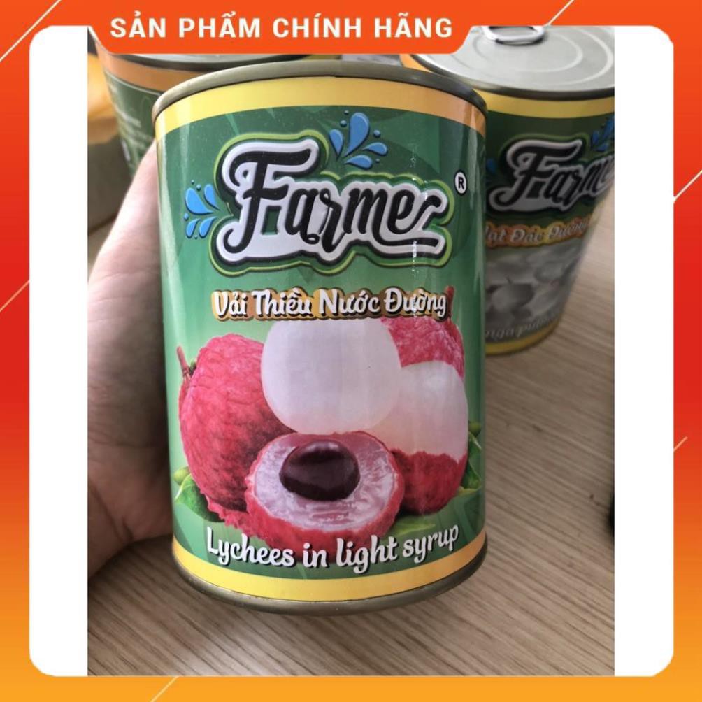 Vải ngâm nước đường hiệu Farme - hộp 560g  - Hàng chính hãng