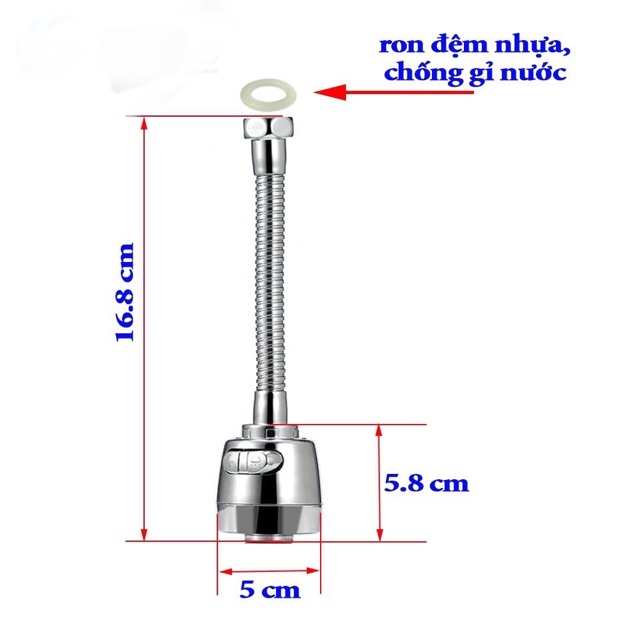 Vòi nối chậu rủa bát tăng áp 2 chế độ