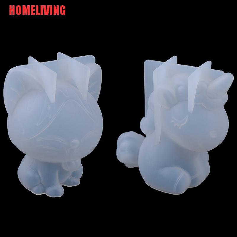 Khuôn Silicon Trong Suốt Hình Ngựa / Mèo Làm Nến DIY