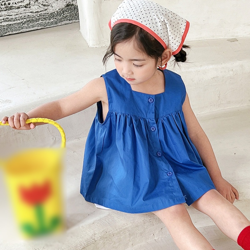 Đầm Công Chúa Hai Mảnh Mùa Hè Phong Cách Hàn Quốc Cho Bé Gái