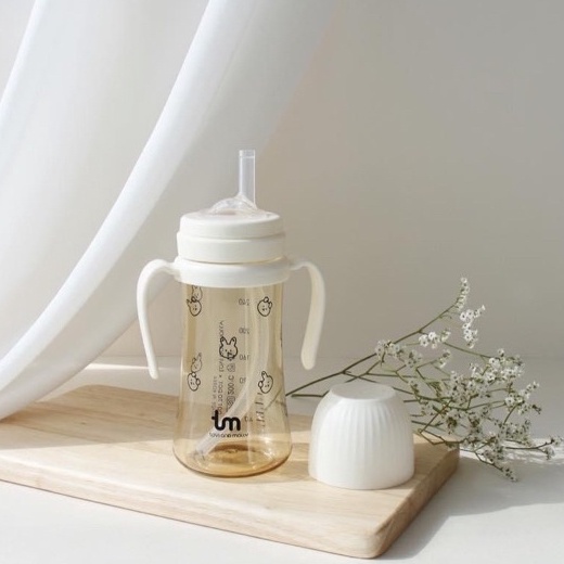 Bình thỏ Sóc Tovi Moly Hàn Quốc, bình sữa Dot to Dot họa tiết thỏ Sóc nắp be vani 180ml 280ml