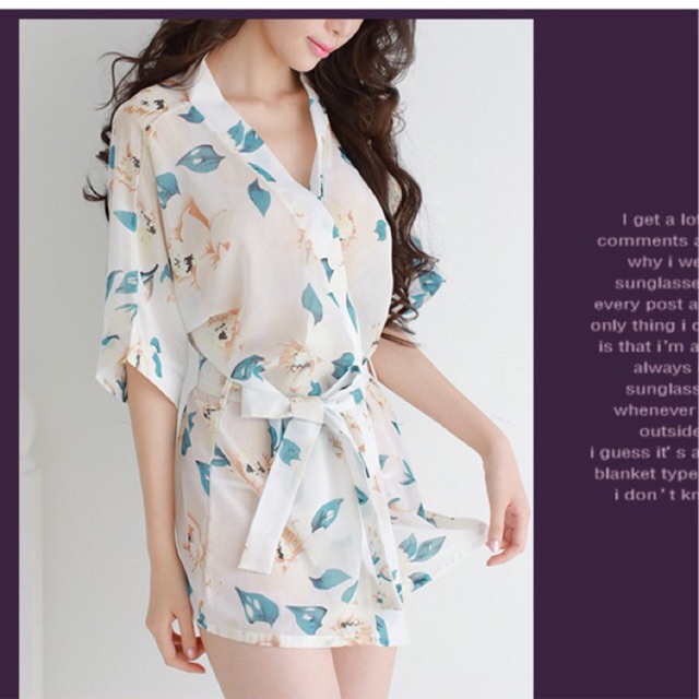 Áo choàng ngủ voan hoa siêu mát - Váy Ngủ sexy K2 | BigBuy360 - bigbuy360.vn