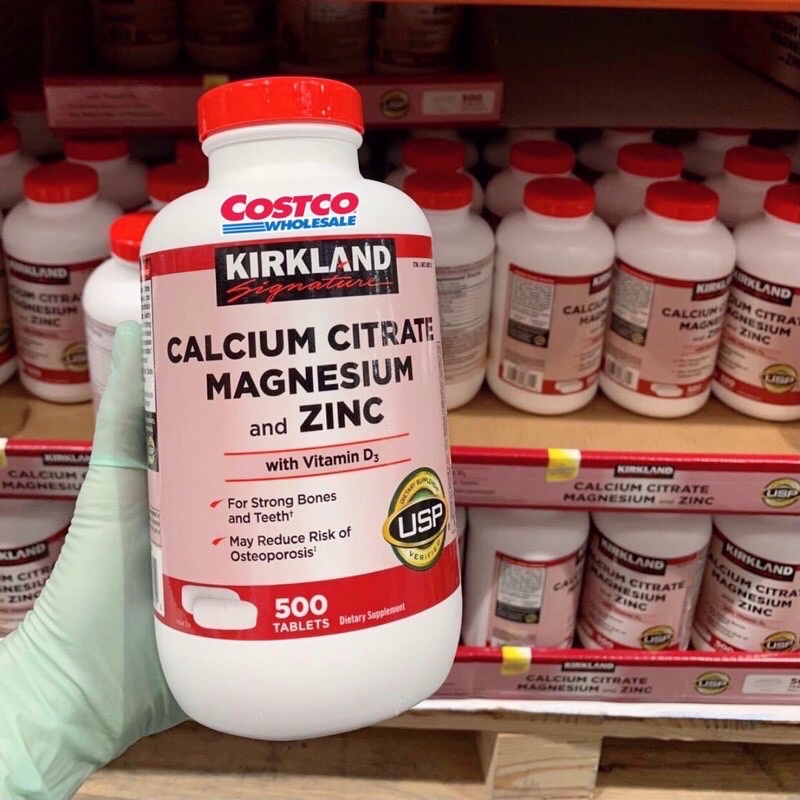 Viên Uống Hỗ Trợ Đau Khớp Calcium Magnesium Zinc 500 viên Kirkland