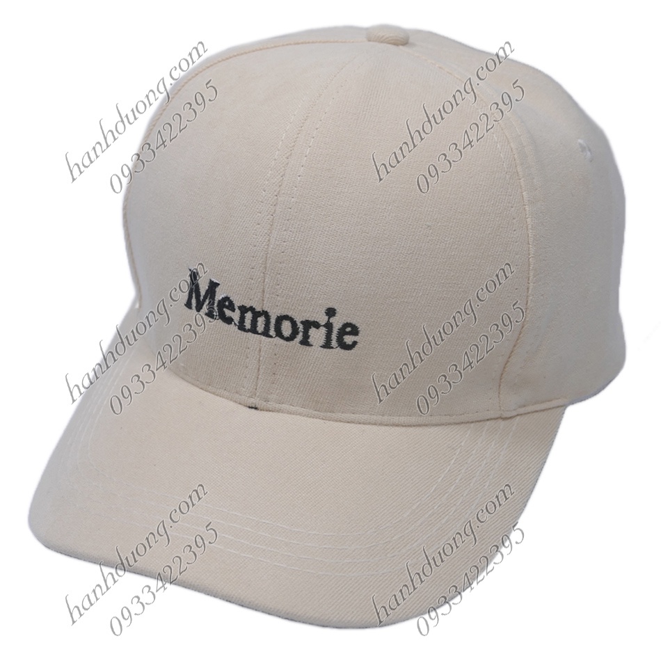 Mũ lưỡi trai nhung thêu chữ Memorie nón kết nhung phong cách UIzzang form unisex nam nữ thời trang