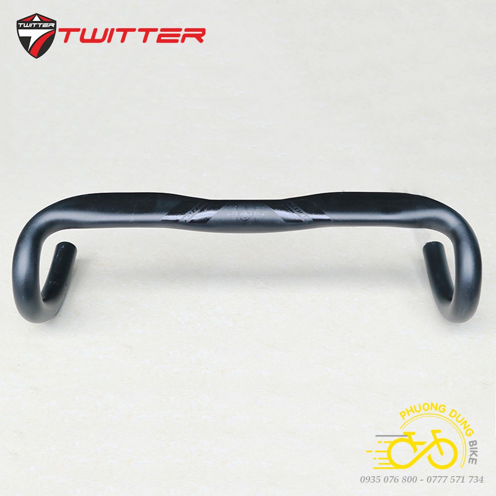 Ghi đông nhôm dẹp xe đạp road Twitter TW90 400x31.8mm