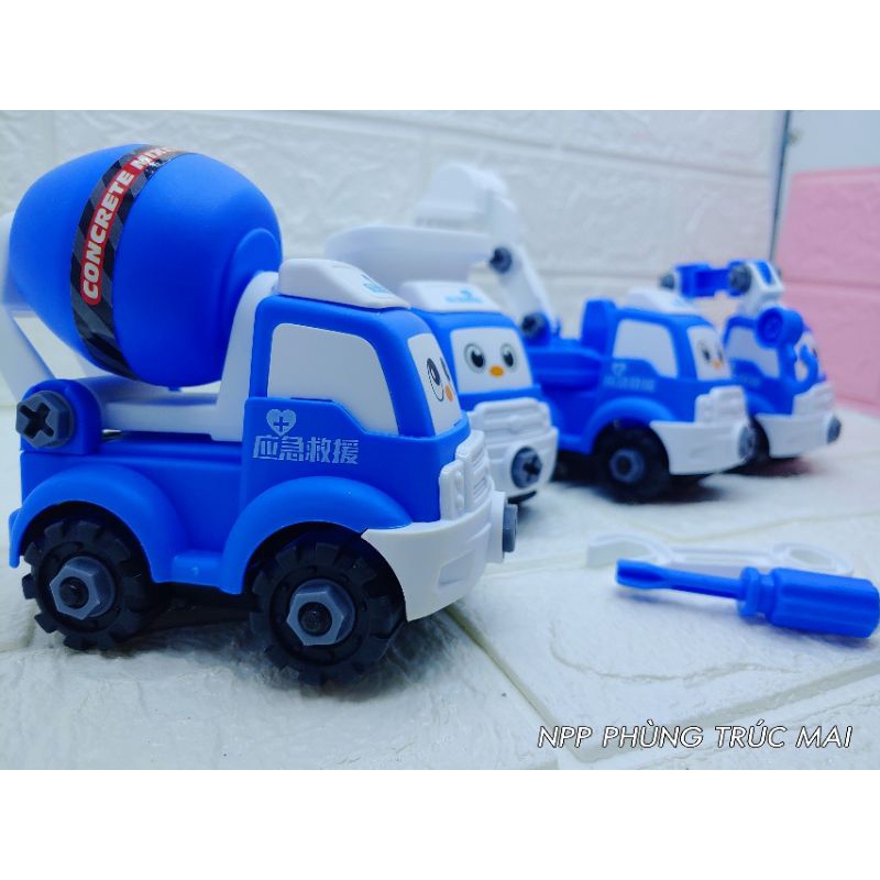 Bộ đồ chơi ô tô mô hình xe công trình cho trẻ em, đồ chơi cho bé thoả sức sáng tạo lắp ráp sửa chữa