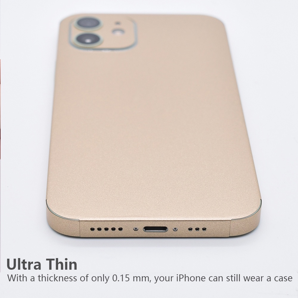 Miếng Dán Màu Rượu Champagne Chống Trầy Xước Cho iPhone 6 6s 7 8 Plus X Xs XR 11 12 13 14 Pro Max Mini SE2020