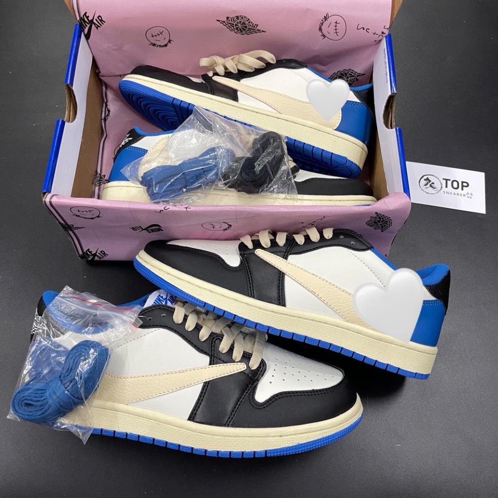 Giày Sneaker Jordan 1 Low Travis Scott Xanh , Giày 1 Jordan Travis Scott Xanh   Thể Thao Nam Nữ Thấp Cổ Full Phụ Kiện