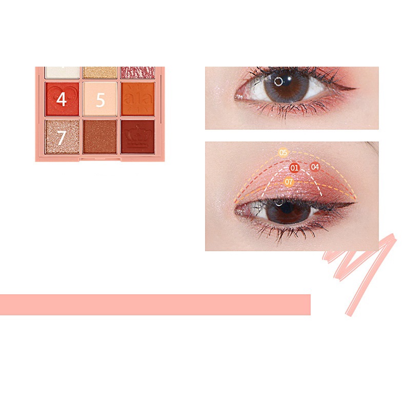 Phấn mắt chín màu flash bột màu ngọc trai ngũ sắc cute