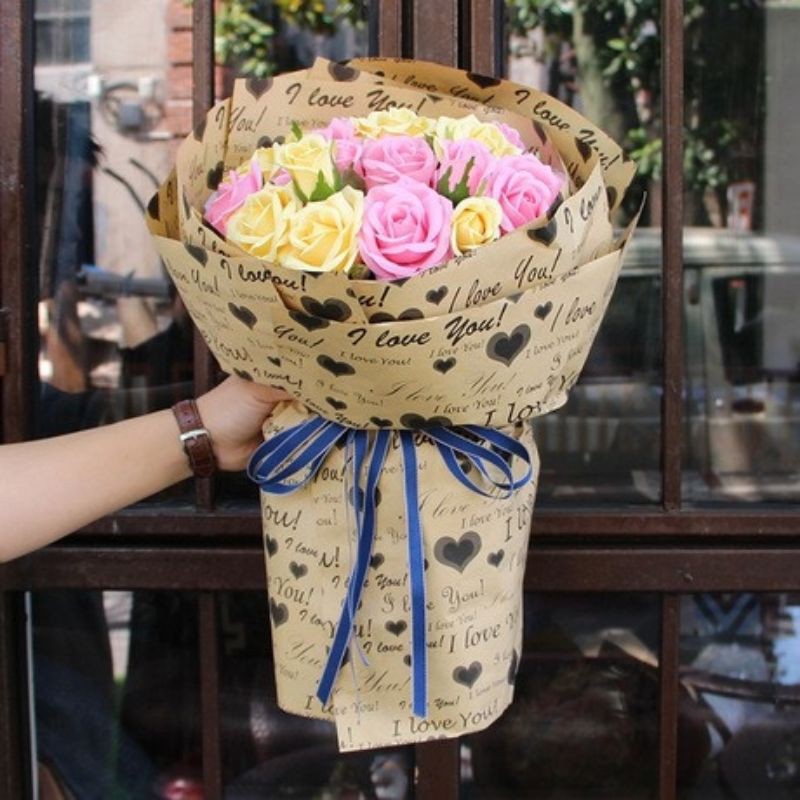 Giấy báo chữ GÓI HOA, GÓI QUÀ phong cách vintage 5 tờ