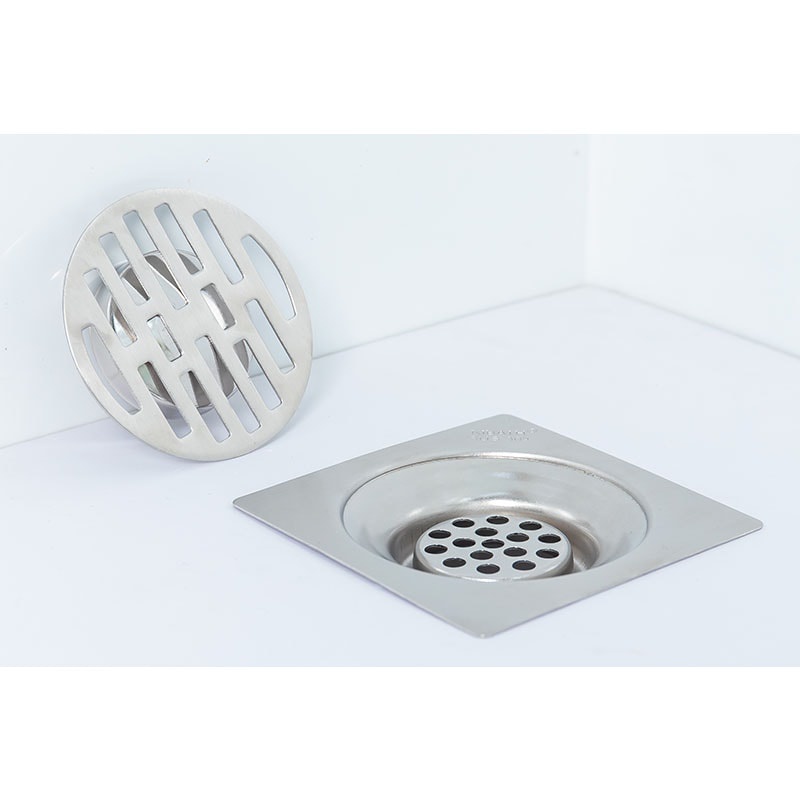 Nắp hố ga - phễu thoát sàn kích thước 15*15 inox 304 lọc rác chống hôi và côn trùng sử dụng trong nhà tắm,.... PE