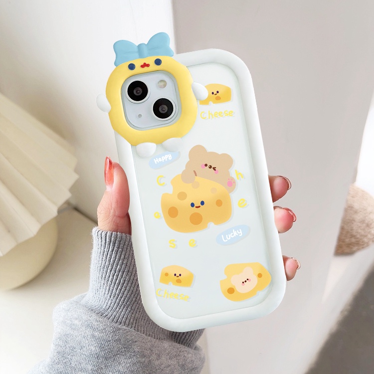 Ốp lưng iphone nơ camera hình vuông gấu cheese 6/6splus/7/7plus/8/8plus/x/xs/11/12/13/pro/max/plus/promax-SALE SỐC P5-9