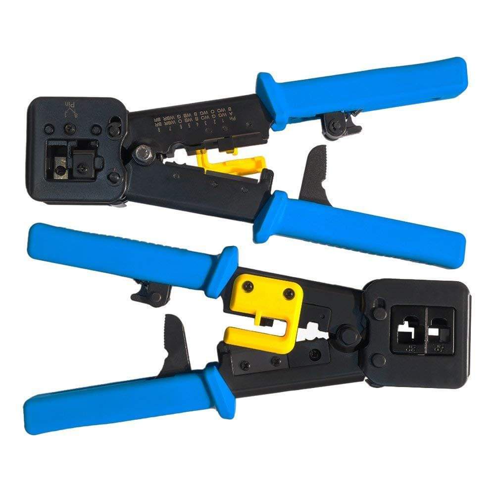 Bộ kiềm bấm mạng xuyên thấu + 50 hạt mạng RJ45 xuyên thấu + hộp test cáp mạng RJ45/11 kèm pin Loại Tốt
