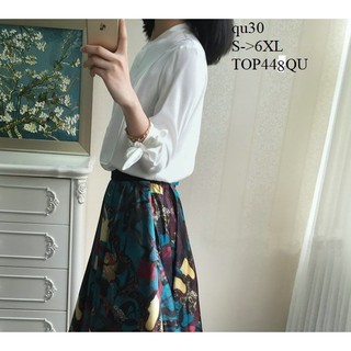 TOP364 ÁO SƠ MI VOAN LỤA TAY DÀI THẮT NƠ