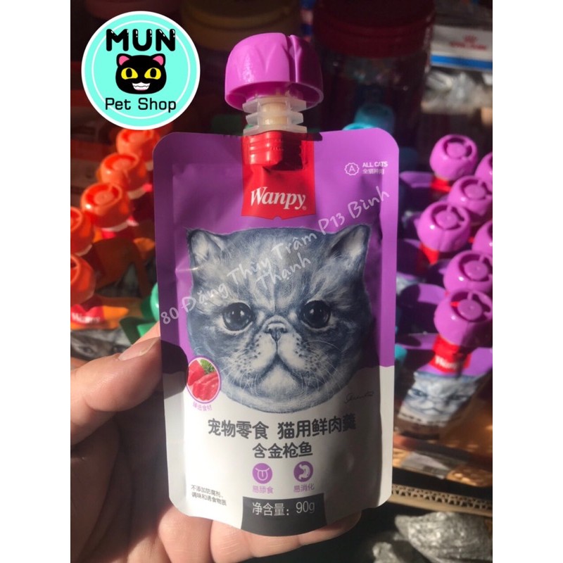 Pate cho mèo dinh dưỡng Wanpy nắp vặn 90g