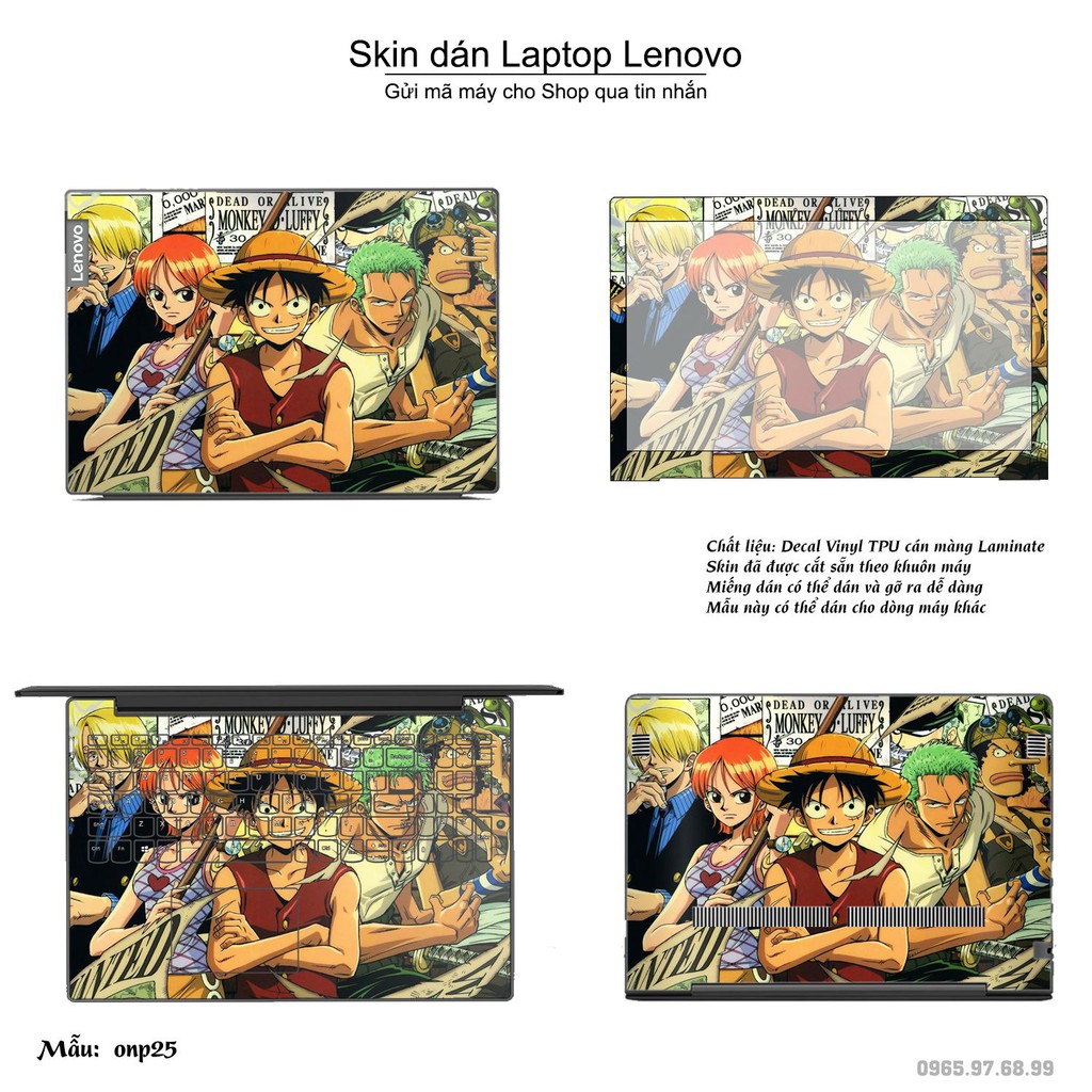 Skin dán Laptop Lenovo in hình One Piece _nhiều mẫu 21 (inbox mã máy cho Shop)