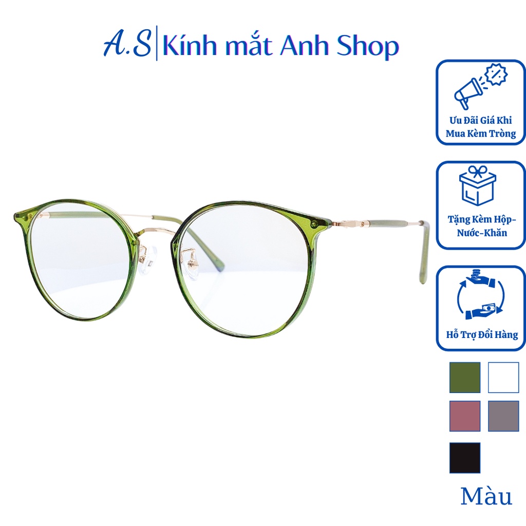 Gọng kính tròn to thời trang chất liệu nhựa bền đẹp 22642