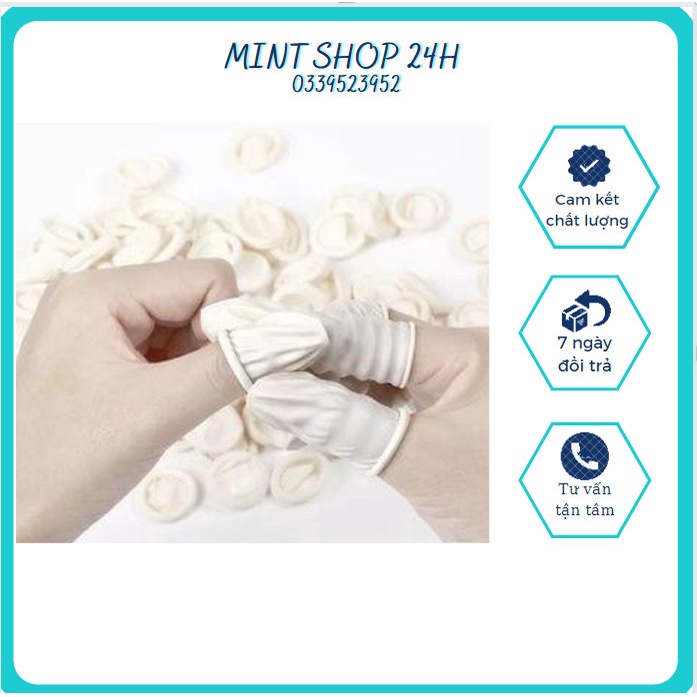 Găng tay cao su xỏ ngón y tế 100 cái