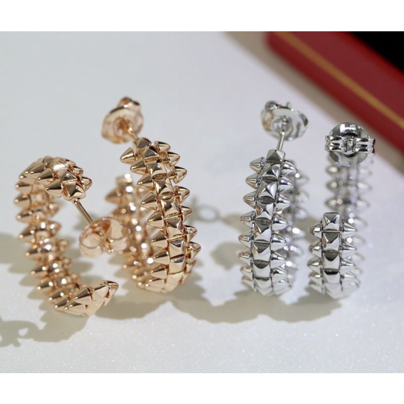 Khuyên tai tròn kiểu dáng độc đáo màu bạc / vàng / vàng hồng 18k thời trang