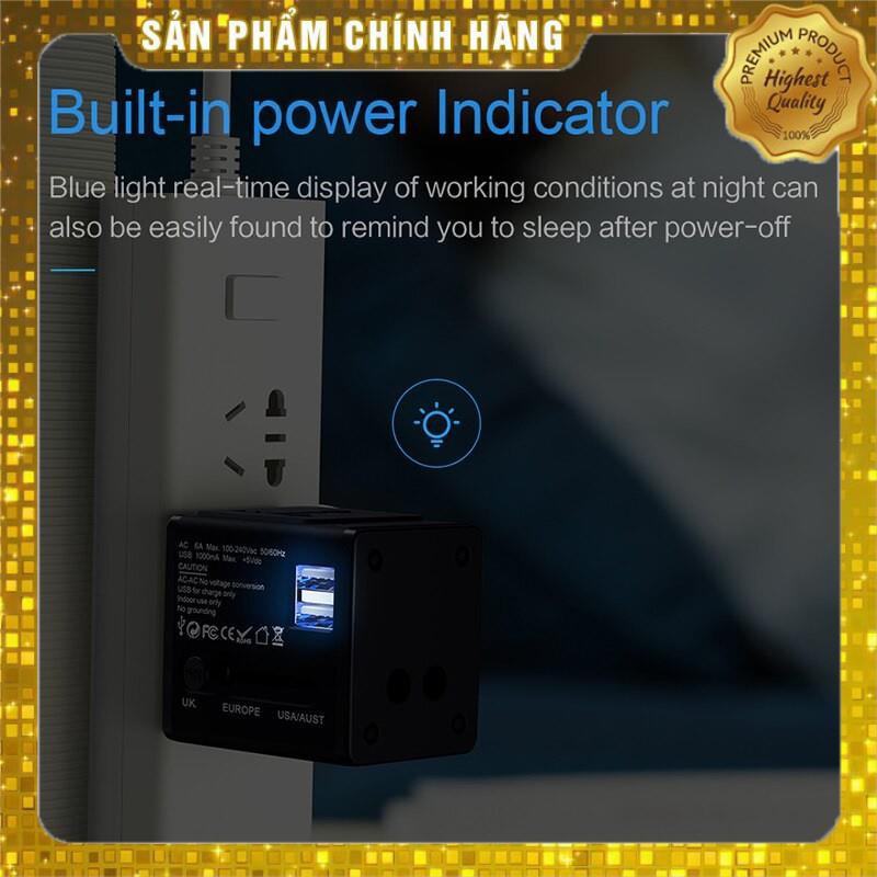 Adapter sạc nhanh du lịch chính hãng USAMS T2 Hỗ trợ 2 cổng sạc tiêu chuần 1A đa năng