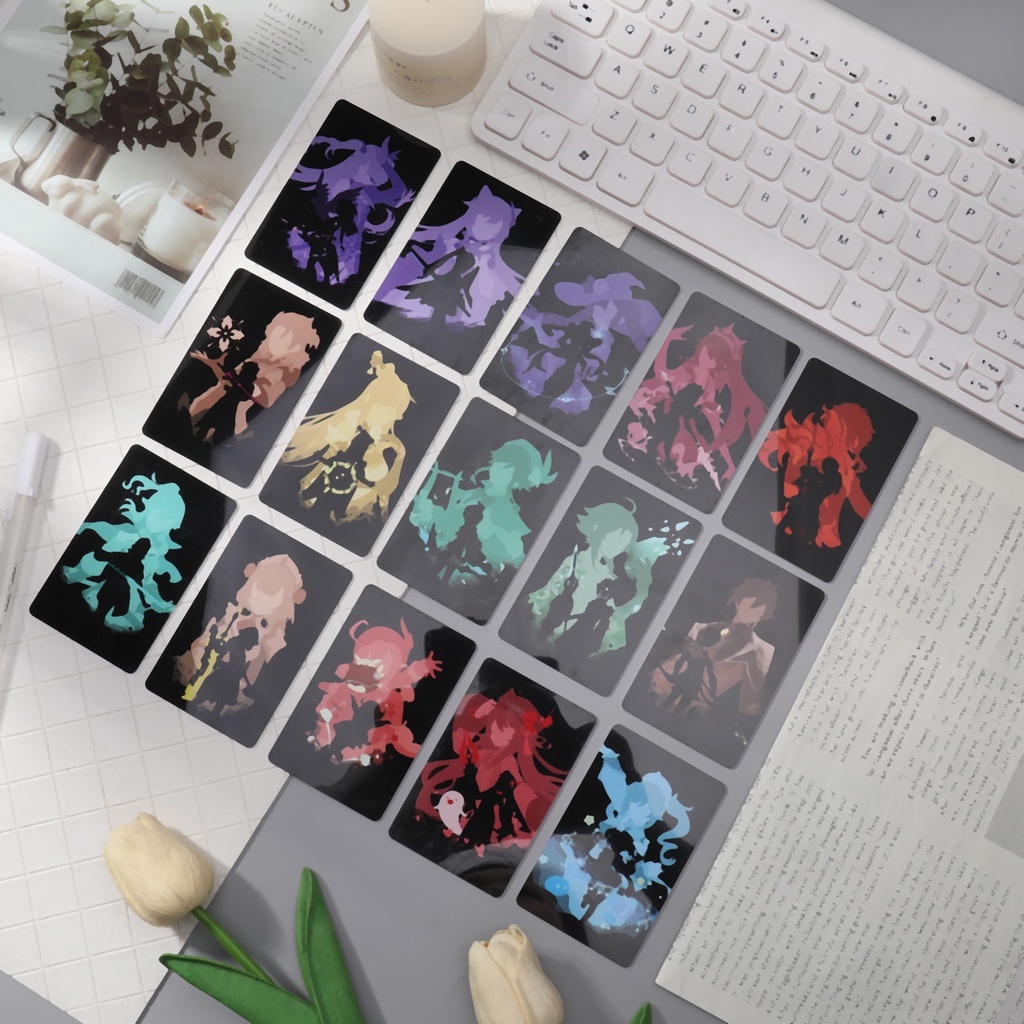 Ảnh thẻ in hình game GENSHIN IMPACT ver BÓNG ĐÊM card bo góc viền 5*8cm anime chibi xinh xắn sưu tầm