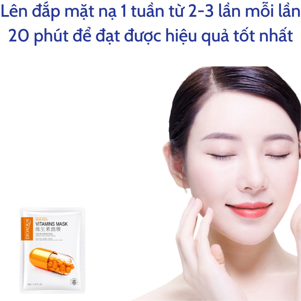 Mặt nạ giấy dưỡng trắng da VITAMIN cấp ẩm nước da dầu giảm mụn BIOAQUA mask nội địa trung