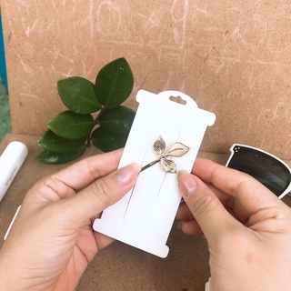 COMBO 100 TAG GẮN KẸP TÓC, (Kẹp Xoắn, Đính ngọc, Thời trang) size 6x11cm