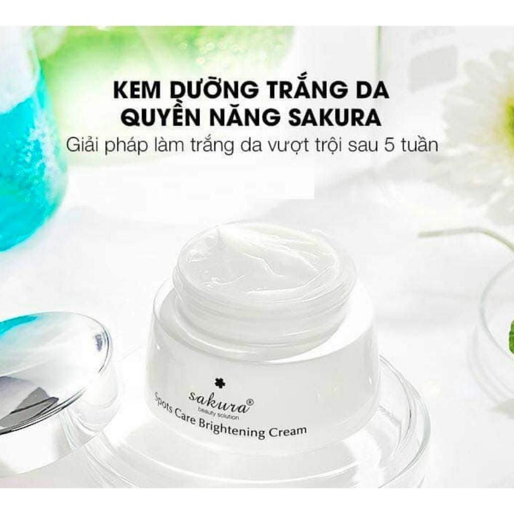 Kem Dưỡng Trắng Da Sakura Spots Care Brightening Cream Phục Hồi Hư Tổn, Ngừa Sạm Nám (Hộp 10g - 45g)