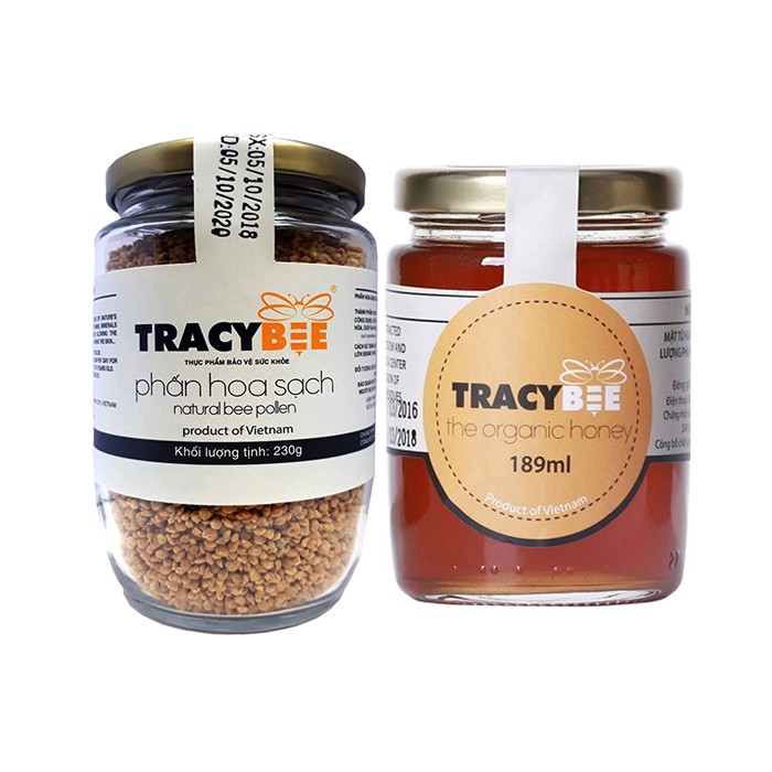 Tracybee - Combo 1 lọ phấn hoa 230 gr + 1 lọ mật ong hoa café 189 ml