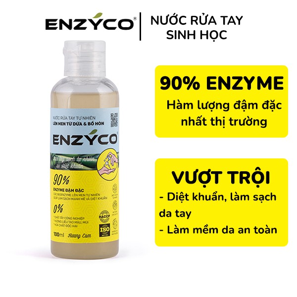 Combo 2 Chai Nước Rửa Tay Sinh Học ENZYCO 90% Enzyme Từ Dứa Và Bồ Hòn 100ML 손 세정제 Handwashing liquid