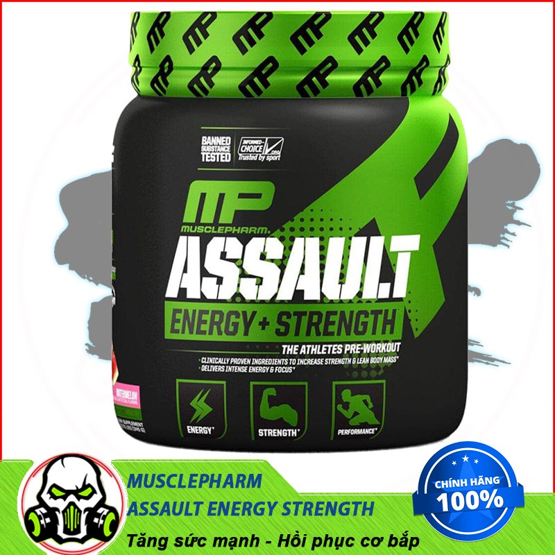 Tăng Sức Mạnh Sức Bền Tập Trung Tỉnh Táo Trong Khi Tập Luyện Pre Workout MUSCLEPHARM ASSAULT ENERGY+ STRENGTH 30 Lần