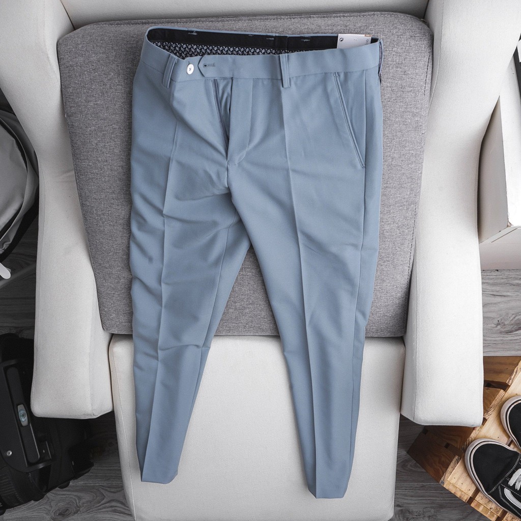 Quần Tây Nam Hàn Quốc Dáng Ôm Công Sở Xám Đậm - Quần Âu Nam Trơn Đẹp Chống Nhăn Chống Xù Co giãn- QA01-Gusta | BigBuy360 - bigbuy360.vn