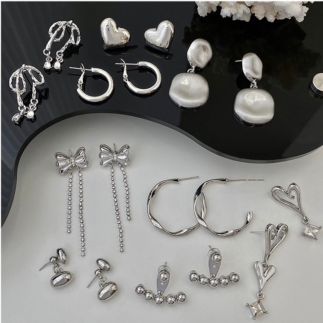 Bông Tai Mạ Bạc 925 Cao Cấp Phong Cách Hàn Quốc