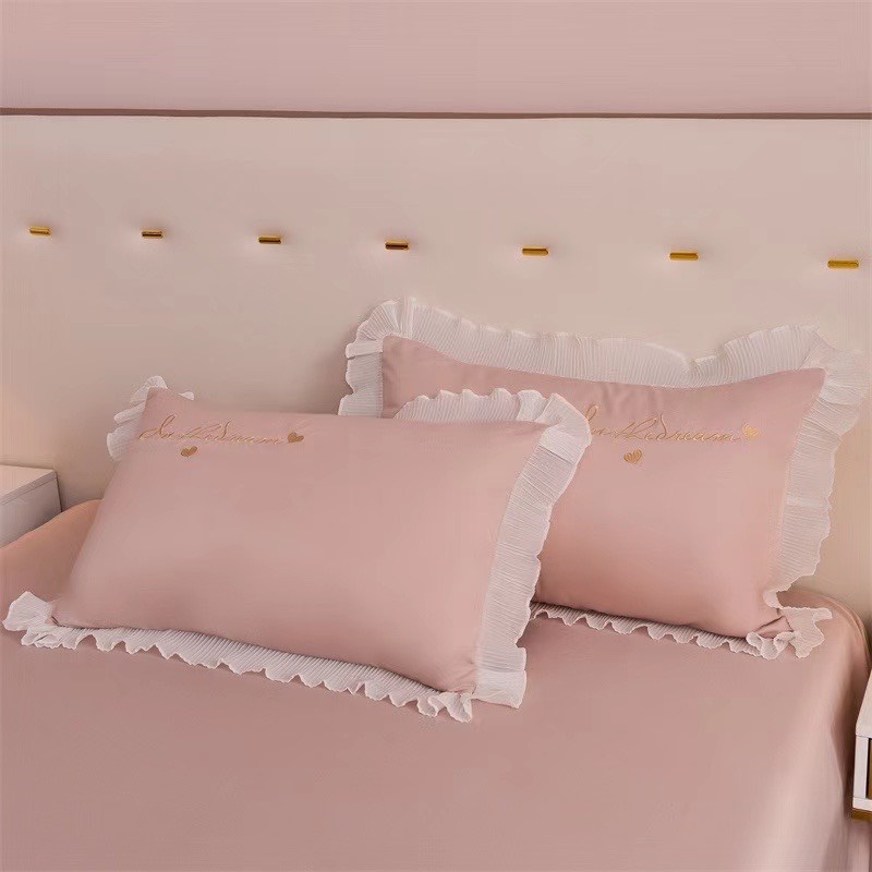 Bộ chăn gối lụa thêu chăn hè- Chất liệu phi lụa tencel mềm mịn mướt mát thích hợp mùa hè, miễm phí may chun