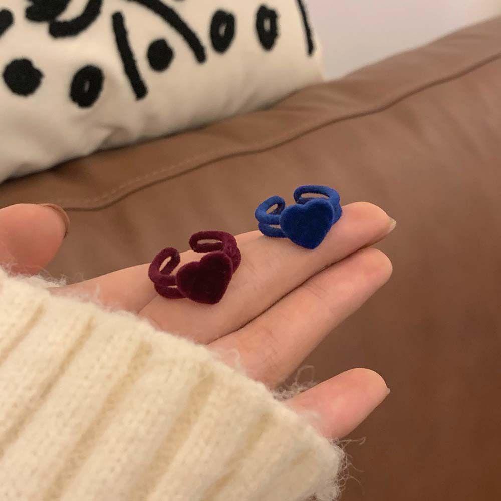 Nhẫn Đôi Bằng Vải Nhung Thanh Lịch Sáng Tạo Phong Cách Hàn Quốc Dành Cho Nữ