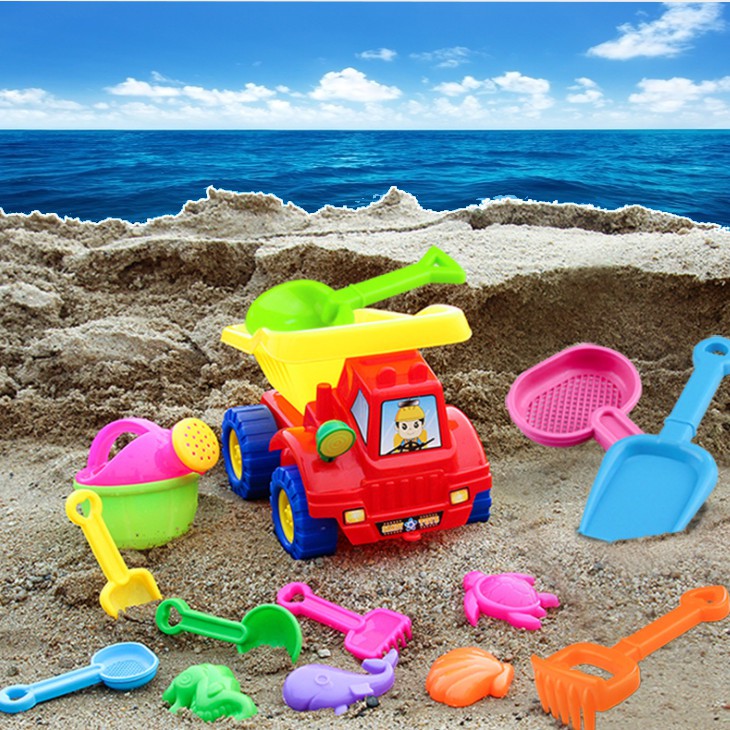 Bộ đồ chơi ô tô xúc cát cho bé mẫu giáo