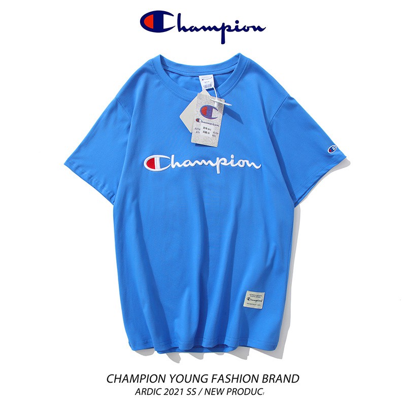 Áo Thun Ngắn Tay Thêu Chữ Champion